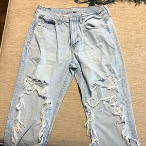 American Eagle Outfitters Light Blue Distressed Boyfriend Jeans
